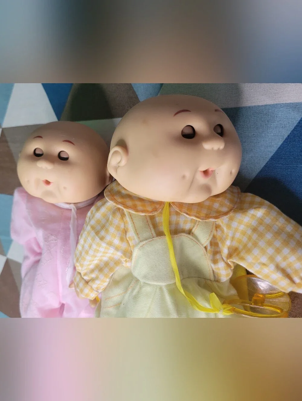 x2 Vintage Uneeda 1990 Plush Baby Dolls Soft Play 2003 w/ Outfits & Pacifier